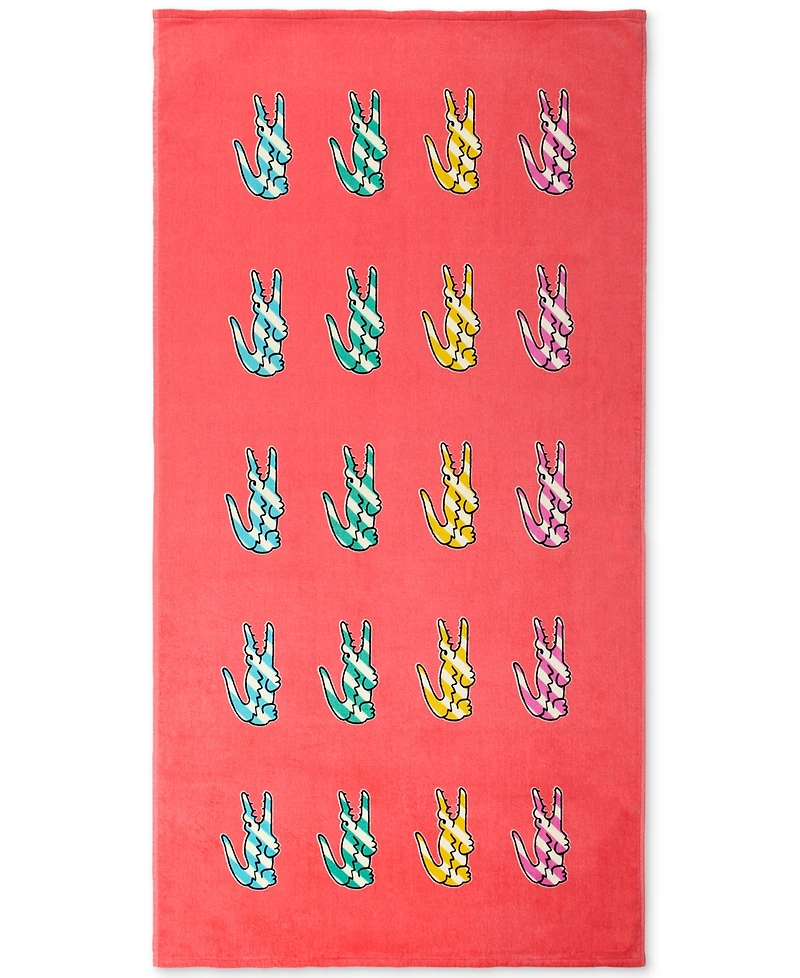 Lacoste Home Multi Croc Cotton Beach Towel, 36" x 72"