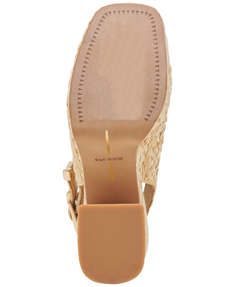 Dolce Vita Women's Flores Platform Raffia Slingback Dress Sandals