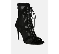 Anarki Mesh Lace-Up Ankle Boots