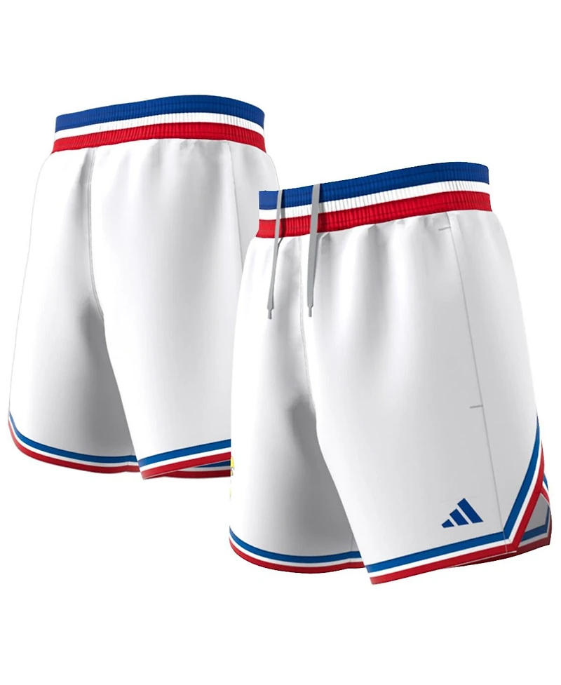 Adidas Men's White Kansas Jayhawks Swingman Replica Basketball Shorts