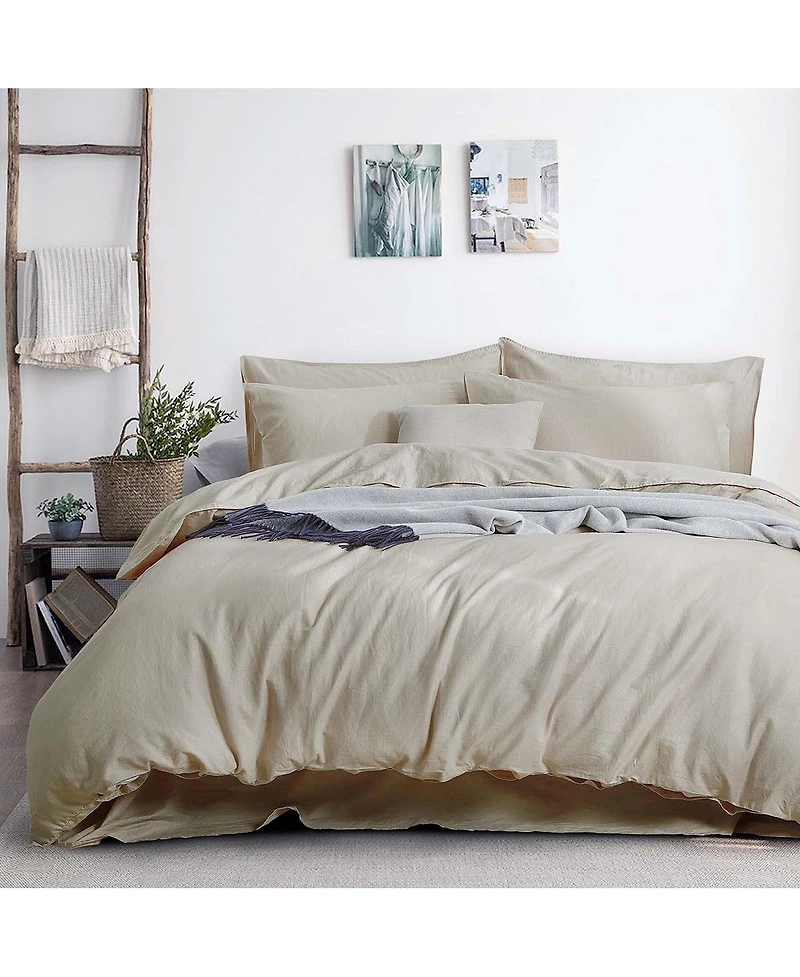 Pre-washed Linen Duvet Cover Set, Full/Queen