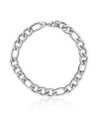 Lucky Brand Stainless Steel Figaro Chain & Bracelet Set - Classic Jewelry for Men