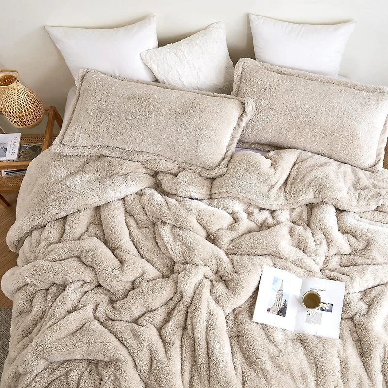 Coma Inducer Oversized Comforter - The Original Plush - White Sand , Full