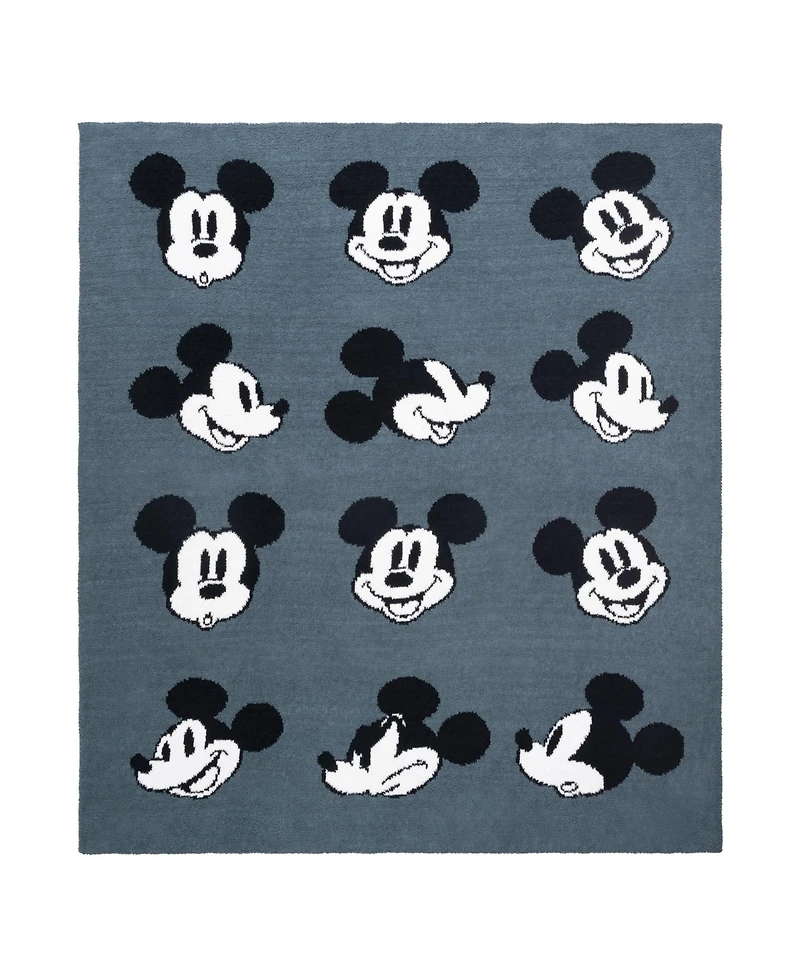 Saturday Park Disney Mickey Mouse Faces Feather Knit Fluffy 50x60 Throw Blanket