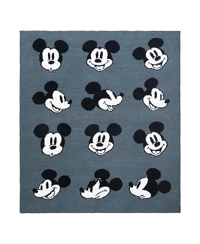 Saturday Park Disney Mickey Mouse Faces Feather Knit Fluffy 50x60 Throw Blanket