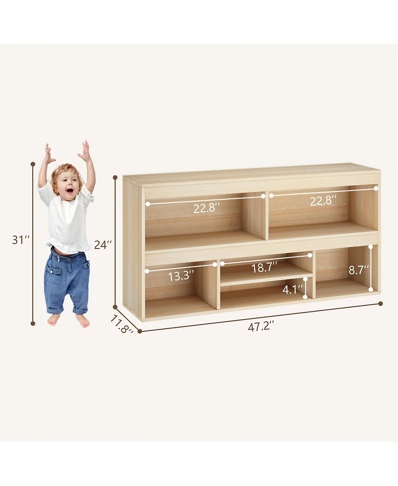gaomon 6 Cubes Kids Bookshelf Wooden Storage Cabinet Playhouse Shelves Cabinet