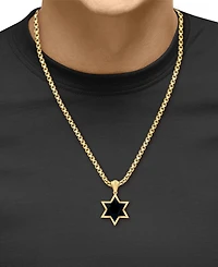 Effy Men's Onyx Star of David 22" Pendant Necklace in 10k Gold