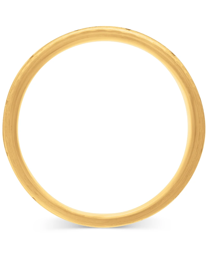Men's Geometric Texture Milgrain Bead Wedding Band 18k Gold-Plated Sterling Silver