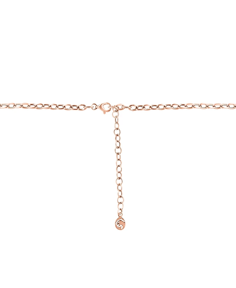 Effy Cultured Akoya Pearl (6mm) & Diamond (1/6 ct. t.w.) Fancy 18" Collar Necklace in 14k Rose Gold