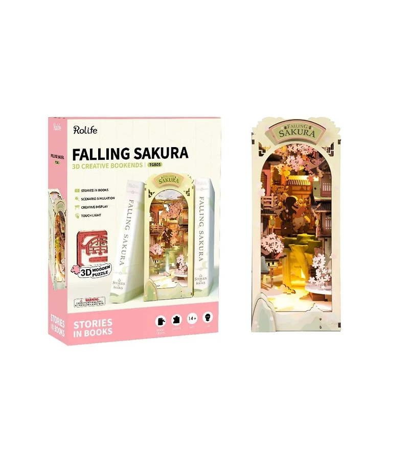 Flash Popup Diy 3D Book Nook Kit Falling Sakura 340pcs