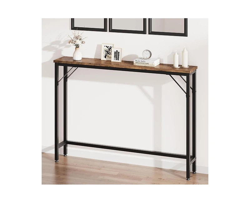 gaomon 5.9" Narrow Sofa Table, Skinny Console Table with Storage, Slim Behind Couch Table for Living Room, Entryway, Hallway