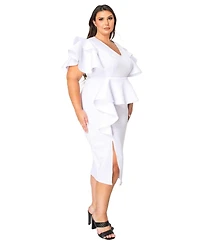 L I V D Plus Kira Neoprene Peplum Dress