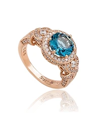Suzy Levian Sterling Silver Round Cubic Zirconia French Filigree Ring