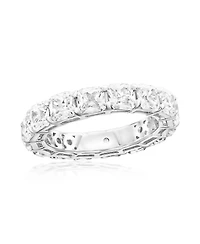 Suzy Levian Sterling Silver Cubic Zirconia Cushion Cut Eternity Band