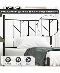 Sugift Twin Size Platform Bed Frame with Sturdy Metal Slat Support