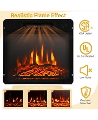 Skonyon 18 Inch 1400W Electric Tv Stand Fireplace with Shelf