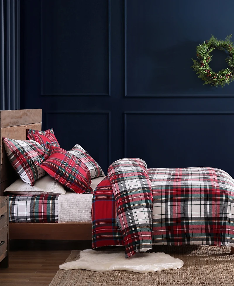 Levtex Spencer Plaid Flannel 3-Pc. Duvet Cover Set, Full/Queen