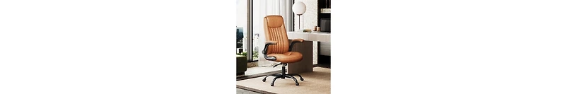 Ergonomic High Back Office Chair, Executive Swivel Desk Chair with Adjustable Flip-Up Armrests, Built-in Lumbar Support & Thickened Headrest, Workstat
