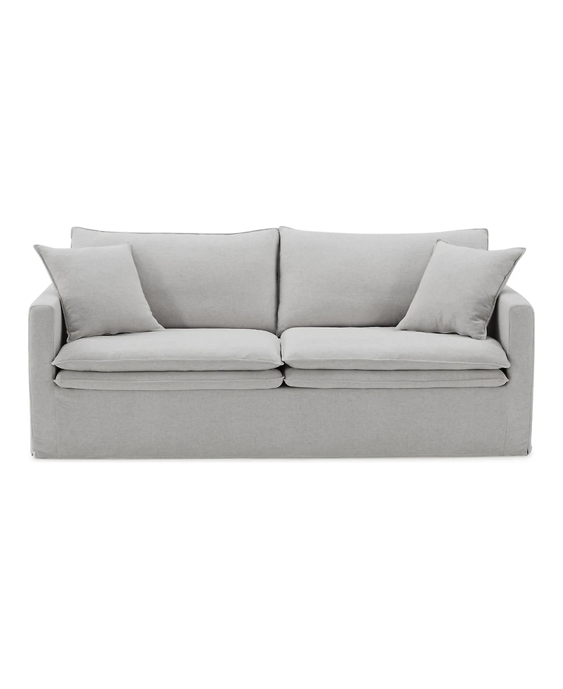 Furniture of America 84" Linen Maddy Narrow Track Arm Sofa