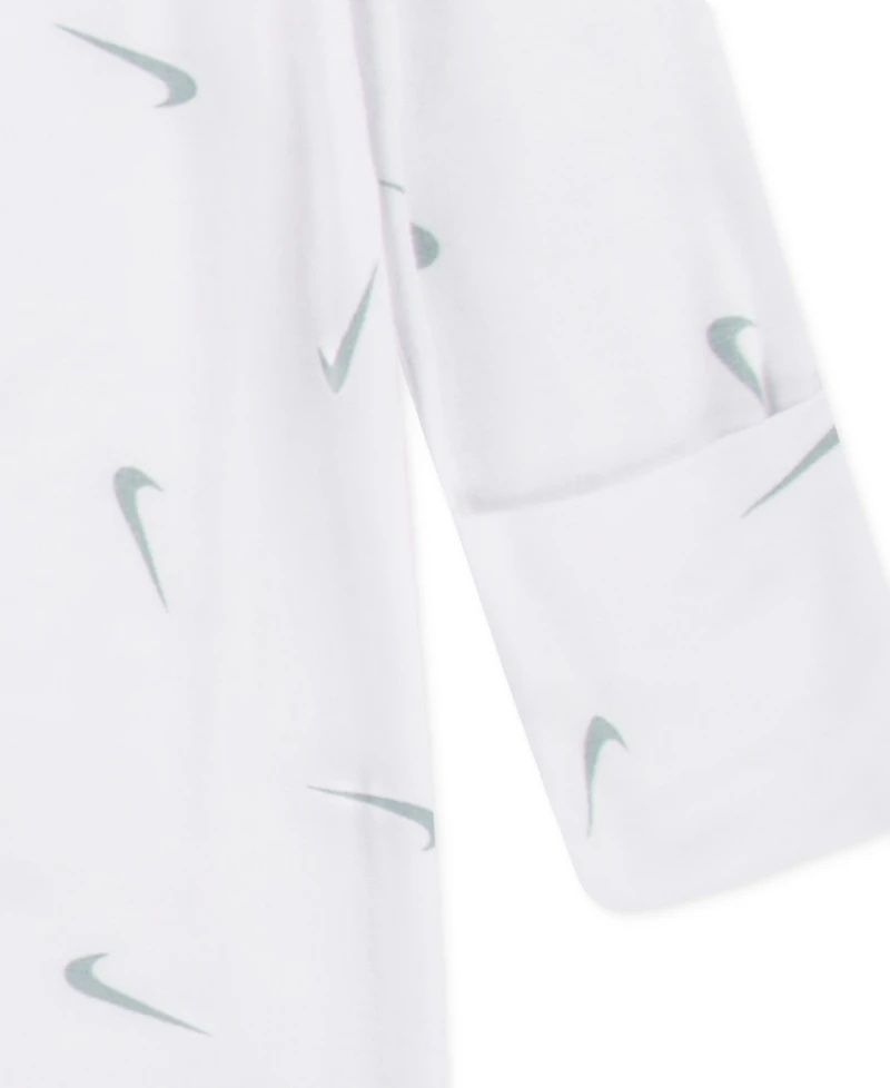 Nike Baby Essentials Viscose Long-Sleeve Footed Coveralls, 2 Pack