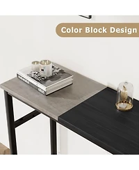 gaomon Console Table, Color Block Entryway Table with Storage, 39.3”Narrow Sofa Table with Adjustable Shelf