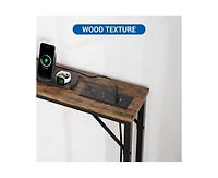 Gaomon Slim Console Table with Built-in Outlets, Narrow Console Table for Small Spaces