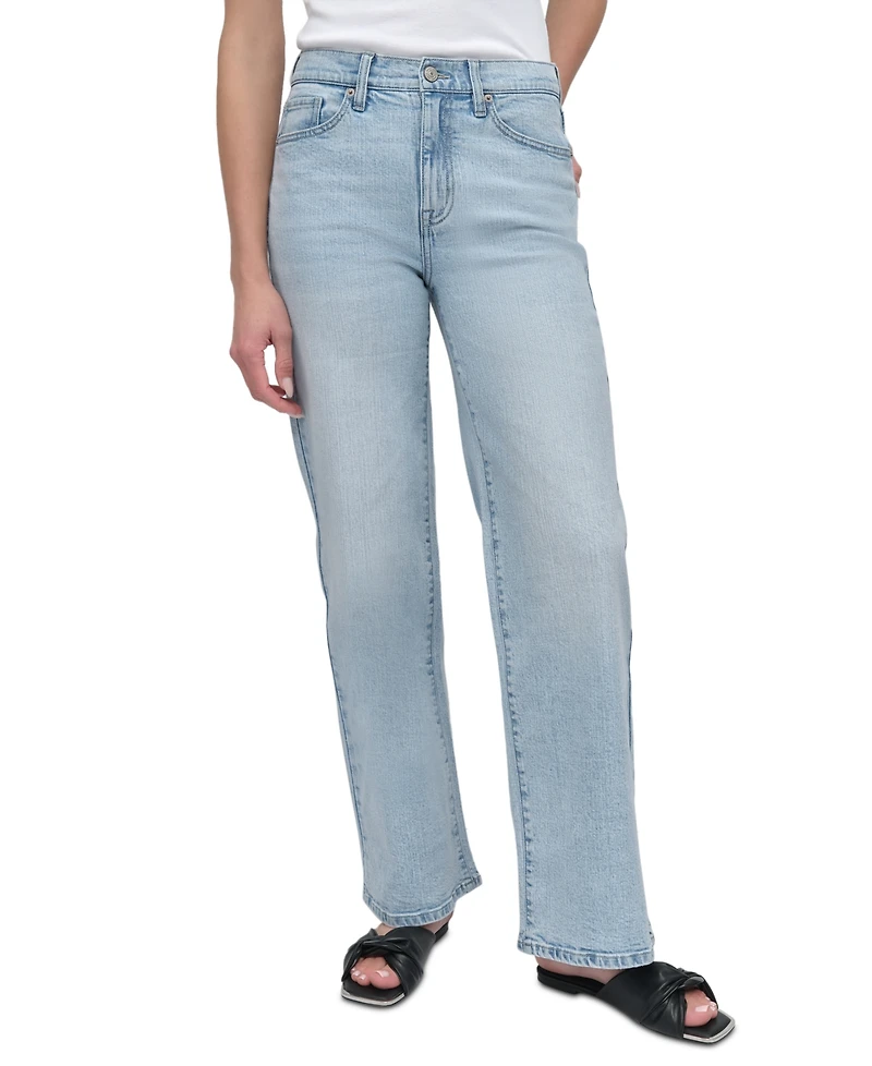 Dkny Jeans Women's High-Rise Tailored Wide-Leg