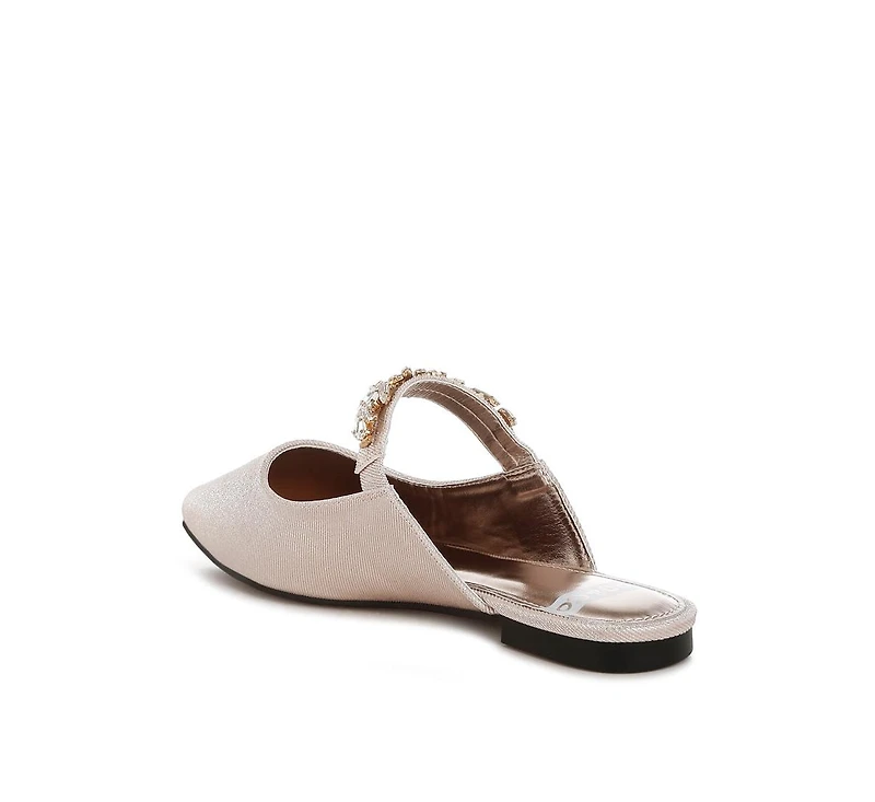 Magnum Diamante Strap Glitter Mules