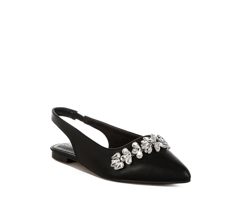 Adhara Diamante Embellished Flat Sandals