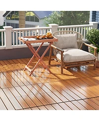 Costway Pcs Interlocking Deck Tiles Anti-slip Floor Tiles for Poolside All Weather