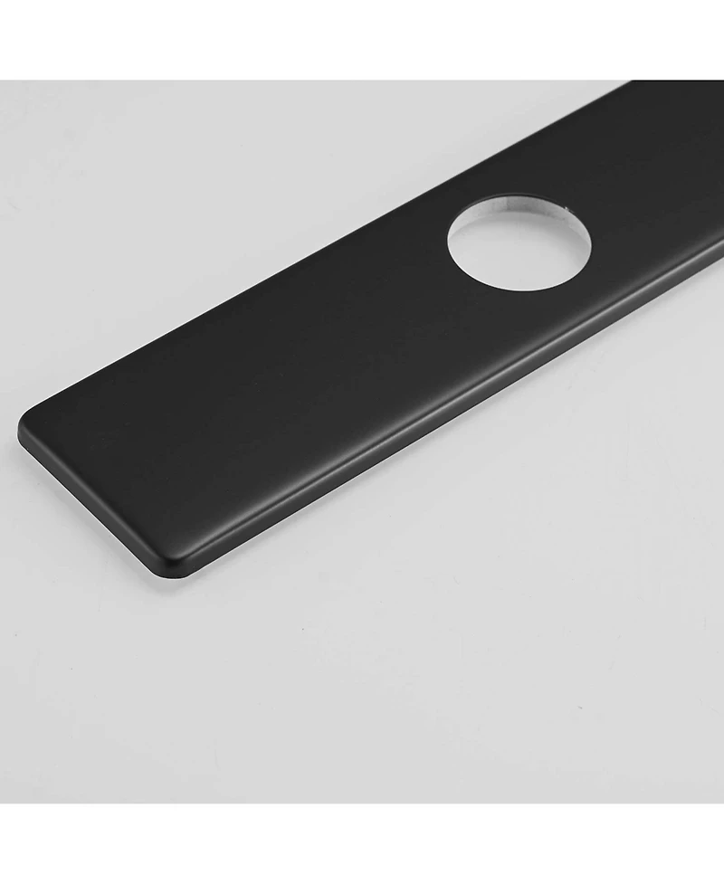 Sink Hole Cover Matte Black 10 Inch 1 or 3 Hole Long Rectangle Cover Deck Plate Faucet Escutcheon for Bathroom or Kitchen Vanity Sink Faucet Stainless