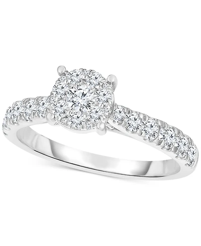 TruMiracle Diamond Cluster Ring (1 ct. t.w.) in 14k White Gold