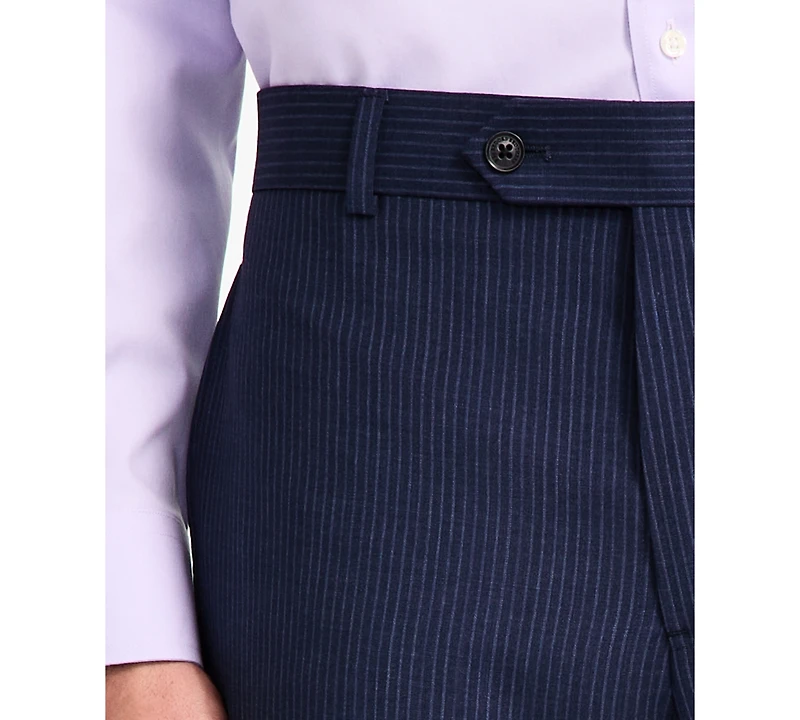 B by Brooks Brothers Men's Pinstriped Wool-Blend Stretch Classic-Fit Suit Separates Pant