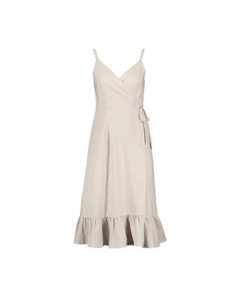 Hope & Henry Women's Ruffle Hem Wrap Dress