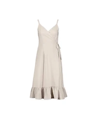 Hope & Henry Women's Ruffle Hem Wrap Dress