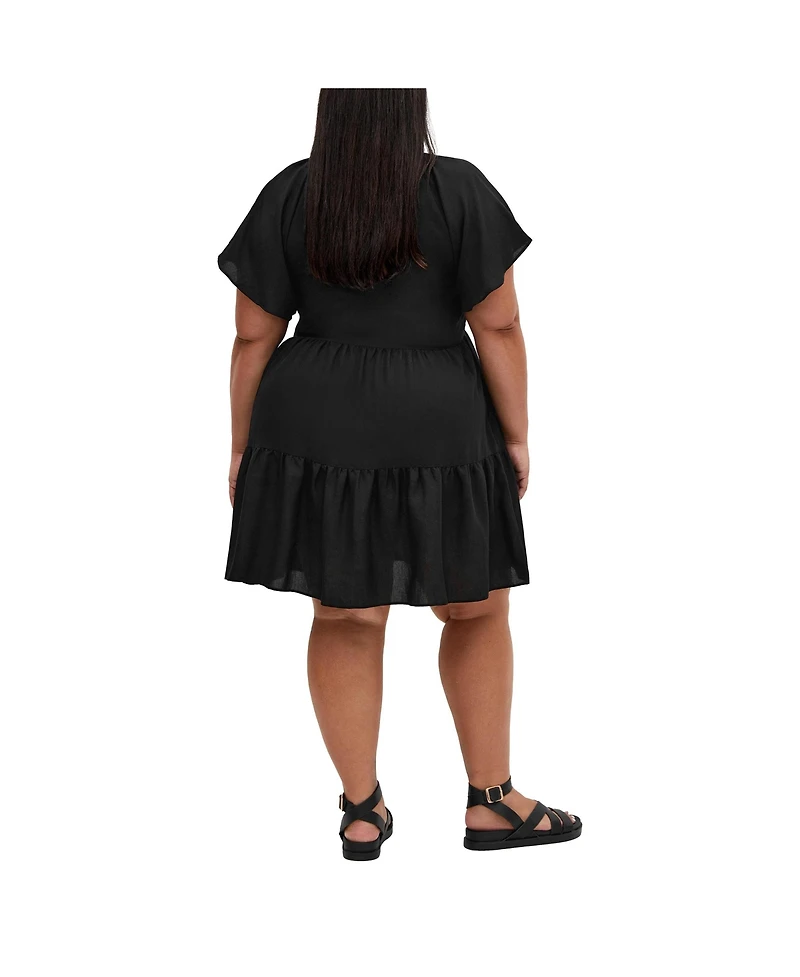 City Chic Plus Frill Mini Dress