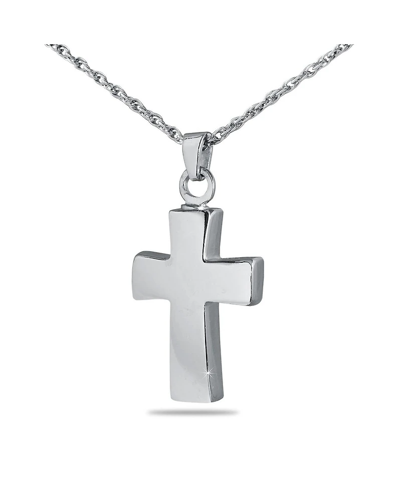 Sterling Silver Cross Cremation 1 1/2 inch Pendant with 18 inch Necklace