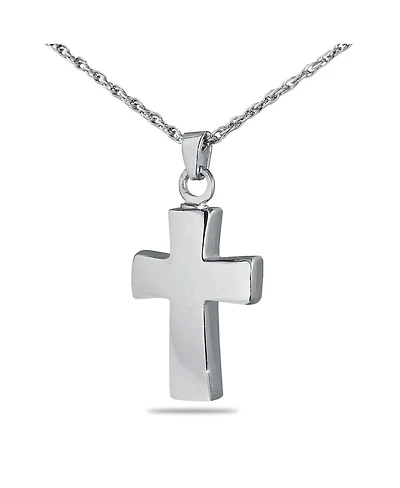 Sterling Silver Cross Cremation 1 1/2 inch Pendant with 18 inch Necklace