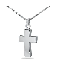 Sterling Silver Cross Cremation 1 1/2 inch Pendant with 18 inch Necklace
