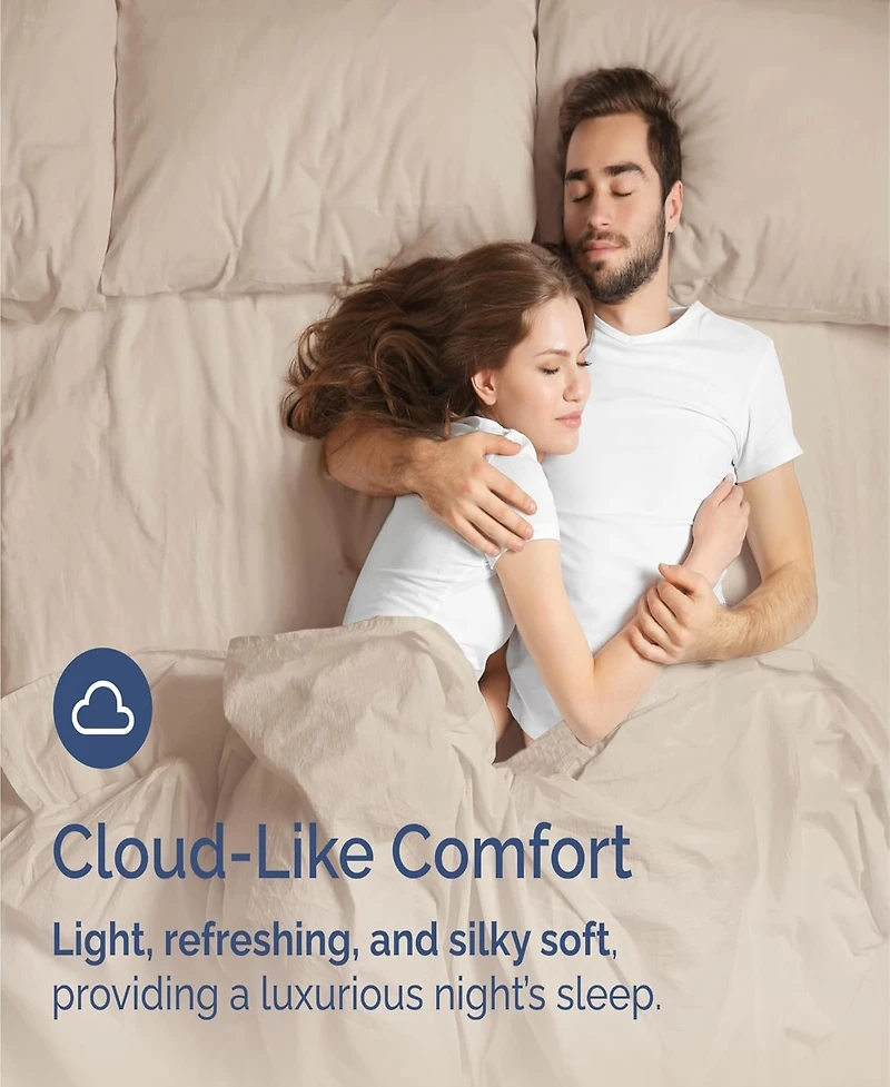 Rayon from Bamboo 4 Piece Deep Pocket Cooling Sheet Set - Queen Light Grey