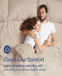 Rayon from Bamboo 4 Piece Deep Pocket Cooling Sheet Set - Queen Light Grey