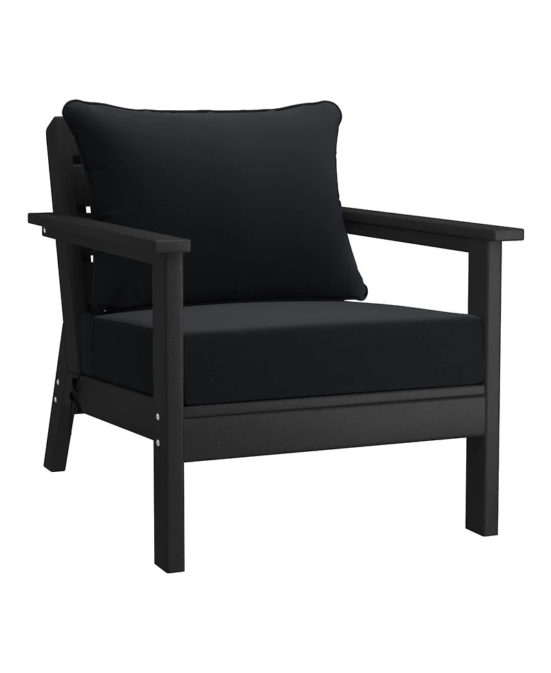 WestinTrends Outdoor 6-Piece Black Modular Sectional Patio Furniture Sofa Set