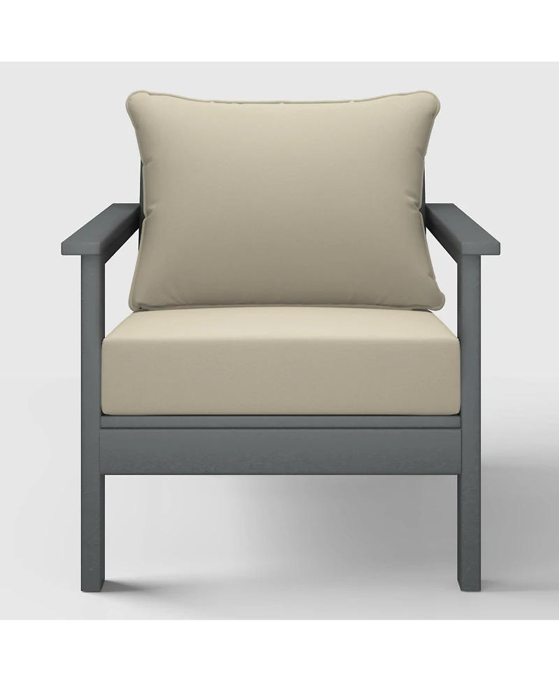 WestinTrends Outdoor Modern Hdpe Patio Club Chairs with Deep Seat Cushions (Set of 2