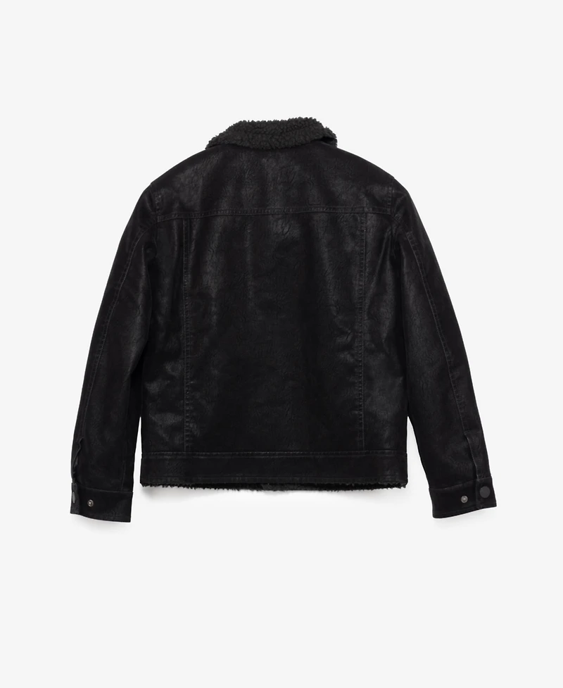 Boy's Faux Suede Ranger Jacket With Shearling Lining
