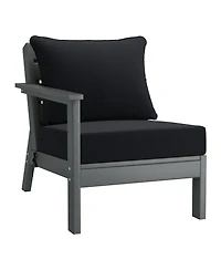 WestinTrends Outdoor Patio Hdpe Gray Sectional Sofa with Cushions