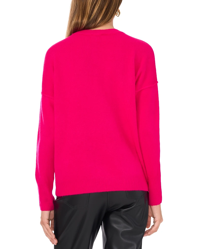 Vince Camuto Women's Cozy Crewneck Long-Sleeve Extend-Shoulder Sweater