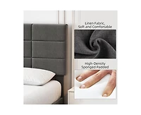 gaomon Queen Bed Frame, Linen Upholstered Platform Queen Bed Frame with Height Adjustable Headboard