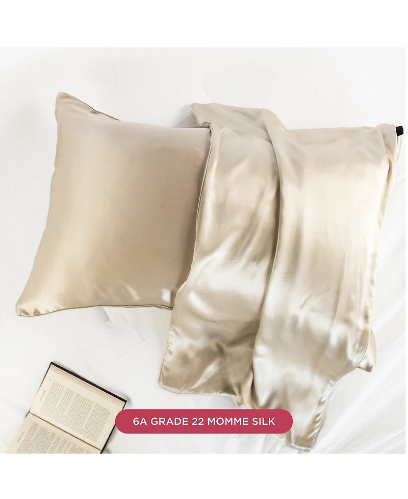 22 Momme 100% Mulberry Silk Pillowcase, Zipper