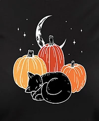 Hybrid Apparel Plus Trendy Pumpkin Cat Graphic Pullover Top