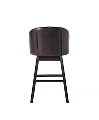 Set of 2 Swivel Barstools with Nailhead Trim,30.25” Seat Height for Kitchen and Home Bar-The Pop Home